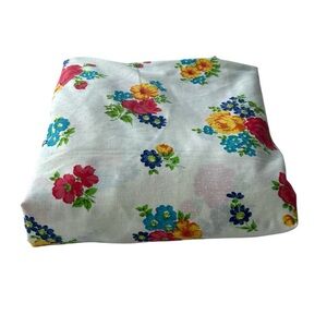 Vintage Wabasso Retro Floral Print Double Bottom Fitted Sheet Measuring 54x75